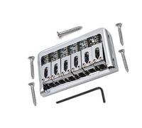 Corde Per Chitarra Elettrica Attraverso Il Corpo Ponte Ponte Fisso A 6 Corde Parti A Coda Dura Nero/Cromato(Silver)
