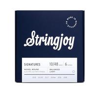 Corde per chitarra elettrica da Stringjoy - nickel Wound Electric Guitar string set - Handmade in Nashville, TN, usa - Light, medium, heavy gauge Packs & More Balanced Light (10-48) 1-Pack