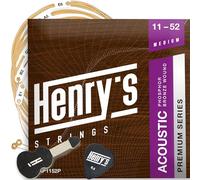 Corde per chitarra western con EduPack - Premium corde per chitarra western 11 - 52 - Accessori per chitarra - String Action Gauge Fret Cloth - Lima per unghie - Corde per chitarra occidentale -