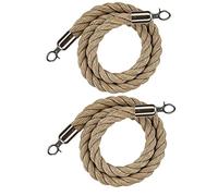 Corde per controllo della folla - Confezione da 2 corde intrecciate in canapa resistente da 4 m, con estremità lucide, per la gestione della linea di eventi, uso esterno e interno