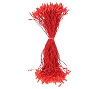 Corde per etichette per etichette, Chiusure ad anello con perno a scatto, 20 x 1 x 1 cm, chiusure a bottone per etichette appendibili, Corde in corda per abbigliamento nero/rosso, Chiusure a bottone