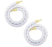 Corde per il controllo delle folle, Barriera di controllo della folla in corda di canapa con gancio dorato, bianca, 2-10 piedi, confezione da 1/2/4(2 Pcs,10ft/305cm)