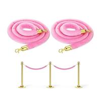Corde per il controllo delle folle, Barriera di controllo della folla in corda di velluto, confezione da 2, rosa, da 60 cm a 185 cm(6ft/185cm)