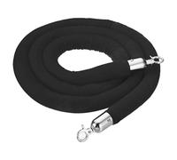 Corde per il controllo delle folle, Barriera di sicurezza in velluto for il controllo della folla con ganci argentati for eventi teatri multicolore(Black)