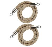 Corde per il controllo delle folle, Barriera for code in corda di canapa intrecciata, confezione da 2, con ganci in argento e oro, 2-10 piedi(Silver Hook,3.3ft/100cm)