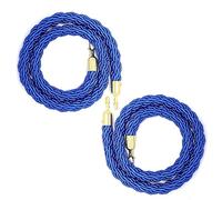 Corde per il controllo delle folle, Barriera in corda di canapa intrecciata con ganci dorati, blu, 2-10 piedi, confezione da 2(6ft/185cm)