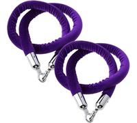 Corde per il controllo delle folle, Confezione da 2 cordini ferma coda in velluto con ganci in metallo viola, diverse misure(6ft/185cm)