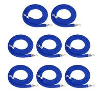 Corde per il controllo delle folle, Confezione da 8 corde di sostegno in velluto blu con ganci multicolori, da 2 a 6 piedi(Silver Hook,3ft/90cm)