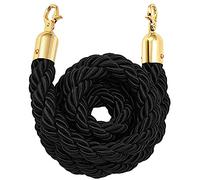 Corde per il controllo delle folle, Corda di barriera in nylon con 2 ganci in acciaio inossidabile, diametro 3,2 cm, 100-305 cm, multicolore(Black,8ft/245cm)