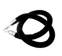 Corde per il controllo delle folle, Corda di sostegno in velluto con ganci argentati, nera, 2-6 piedi, confezione da 1-8 pezzi(1 Piece,3.3ft/100cm)