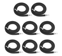 Corde per il controllo delle folle, Corda di sostegno in velluto con ganci argentati, nera, 2-6 piedi, confezione da 1-8 pezzi(8 Pcs,4ft/120cm)