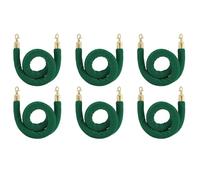 Corde per il controllo delle folle, Corda di sostegno in velluto con ganci dorati, verde, 60-185 cm, confezione da 2/4/6 pezzi(6 Pcs,2ft/60cm)