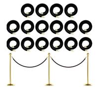 Corde per il controllo delle folle, Corda for palo di controllo della folla in velluto con ganci dorati, nero, diverse misure, confezione da 16(2ft/60cm)