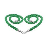 Corde per il controllo delle folle, Corda for sostegno intrecciata in canapa intrecciata con ganci in metallo, diverse misure (2-10 piedi), corda verde con ganci in argento o oro, confezione da 1(Silv