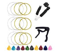 Corde per mandolino, 3 set completi con anima in acciaio inossidabile e ferita in bronzo e strumento 3 in 1, capotasto, 10 plettri