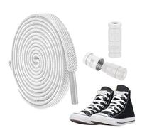 Corde per scarpe pigre - per scarpe regolabili senza nodi, corde elastiche per scarpe da ginnastica | a mani libere per una vestibilità comoda, semplici a infilare, bianco, Se