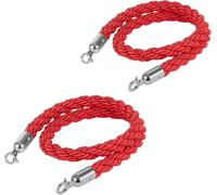 Corde rosse intrecciate, ganci argentati, 7 confezioni, 10 lunghezze | Corde segnapercorso in nylon da 32 mm per matrimoni, hotel, teatri, musei, inaugurazioni, feste e gestione delle file