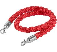 Corde rosse intrecciate, ganci argentati, 7 confezioni, 10 lunghezze | Corde segnapercorso in nylon da 32 mm per matrimoni, hotel, teatri, musei, inaugurazioni, feste e gestione delle file