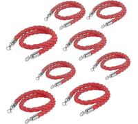 Corde rosse intrecciate, ganci argentati, 7 confezioni, 10 lunghezze | Corde segnapercorso in nylon da 32 mm per matrimoni, hotel, teatri, musei, inaugurazioni, feste e gestione delle file