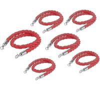 Corde rosse intrecciate, ganci argentati, 7 confezioni, 10 lunghezze | Corde segnapercorso in nylon da 32 mm per matrimoni, hotel, teatri, musei, inaugurazioni, feste e gestione delle file