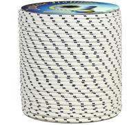 Corderie Italiane 001038887 Treccia mare multiuso giardino e fai da te, stabilizzato ai raggi U.V. resistente a intemperie e agenti atmosferici, 6 mm, 250 mt, colore bianco con spia blu