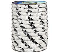 Corderie Italiane 001038931 Treccia mare multiuso giardino e fai da te, stabilizzato ai raggi U.V. resistente a intemperie e agenti atmosferici, 16 mm, 75 mt, colore bianco con spia blu