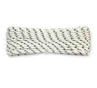 Corderie Italiane 006000426 Treccia mare multiuso giardino e fai da te, stabilizzato ai raggi U.V. resistente a intemperie e agenti atmosferici, 4 mm, 30 mt, colore bianco con spia blu