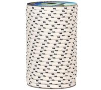 Corderie Italiane 006000747 Treccia mare multiuso giardino e fai da te, stabilizzato ai raggi U.V. resistente a intemperie e agenti atmosferici, 10 mm, 50 mt, colore bianco con spia blu