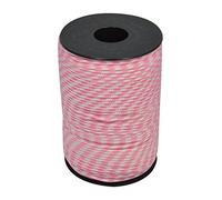 Corderie Italiane 006040378 Treccia Sky Cordino Intrecciato, Bianco/Rosa Flu, 2 mm, 100 m