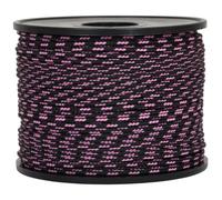 Corderie Italiane 006040712 Treccia Sky Cordino Intrecciato, Nero/Rosa Flu, 2 mm, 100 mt