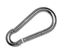 Corderie Italiane 006044352 Moschettone zincato con Chiusura a Scatto, 4mm x 40mm, 10 pz, DIN 5299, Grigio, Set di 10 Pezzi