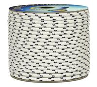 Corderie Italiane 006051978 Treccia mare multiuso giardino e fai da te, stabilizzato ai raggi U.V. resistente a intemperie e agenti atmosferici, 6 mm, 50 mt, colore bianco con spia blu