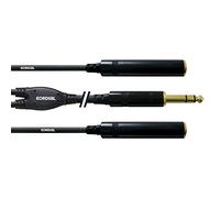 Cordial Cavo adattatore CFY 0.3 VKK – Spina 6,3 mm a 2 prese 6,3 mm – 0,30 m Nero