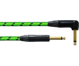 Cordial - BLACKLIGHT-EDI PR GR 6M Cavo per Strumento, Lunghezza 6M, con Guaina UV verde, Connettori Neutrik 90°