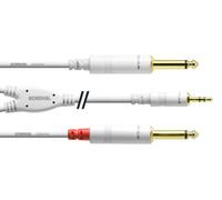 Cordial - Cavo adattatore Y con jack stereo dorato da 3,5 mm e 2 jack mono dorati da 6,3 mm CFY 3 WPP-SNOW Bianco