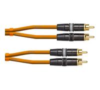 Cordial - Cavo audio dual mono 2x RCA maschio → 2xRCA maschio 3 m CPVC arancione ultra flessibile (CEON DJ RCA3 O)