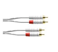 CORDIAL - CFU 3 CC-SNOW - Audio Cable White 2x RCA to 2x RCA - 3,00 m