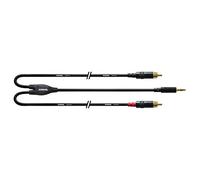 Cordial - Cavo Y-adapter 0,9 m jack TRS 3,5 mm → 2× RCA maschio con connettori REAN placcati oro (CFY 0,9 WCC-LONG)