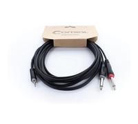 Cordial - Cavo Y-adapter audio 5 m mini-jack 3,5 mm stereo a 2 jack 6,3 mm mono nickel-plated (EY 5 WPP)