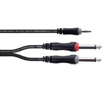 Cordial - Cavo Y Stereo 3,5 mm TRS a 2x 6,3 mm TS Maschio, 3 m (EY-3-WPP)