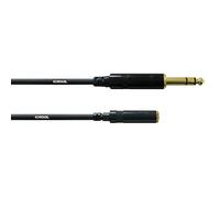 Cordial CFM 0.15 VY - Cavo per microfono, jack stereo 6,3 mm su jack femmina 3,5 mm, contatti placcati oro, 0,15 m