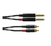 Cordial CFU 0.6 PC cavo di interfaccia e adattatore 2x Cinch 2x Plug 6.3mm Nero