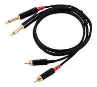 Cordial CFU 0.9 PC cavo di interfaccia e adattatore 2x Cinch 2x Plug 6.3mm Nero
