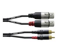 Cordial CFU 3 FC Audio Cavo adattatore [2x Presa XLR - 2x Spina RCA] 3.00 m Ne