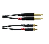 Cordial CFU 6 PC Cavo di interfaccia e Adattatore 2X Cinch 2X Plug 6.3mm Nero