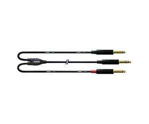 Cordial CFY 0,9 VPP - Cavo adattatore Y con jack stereo dorato da 6,3 mm e 2 jack mono dorati da 6,3 mm, lunghezza 0,9 m, Nero