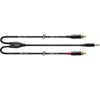Cordial CFY 1.5 WPP-LONG - Cavo adattatore a Y, jack stereo 3,5 mm su doppio jack mono 6,3 mm, contatti placcati oro, 1,5 m