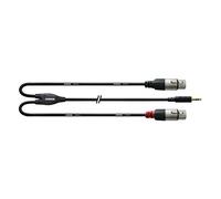 Cordial CFY 1,8 WFF - Cavo adattatore Y con jack stereo dorato da 3,5 mm e 2 XLR femmina, lunghezza 1,8 m, Nero
