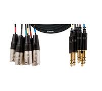 Cordial CML 8-0 MV 5 C - Cavo multiplo, da 8 XLR maschio a 8 jack stereo da 6,3 mm, lunghezza 5 m