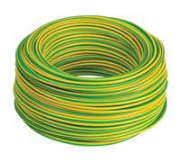 cordina, cavo elettrico, 25 metri, 4 mmq mm2, 1x4 mm, colore giallo - verde, cavo terra, in rame, unipolare, conforme CPR, FS17, per ristrutturazioni impianto elettrico per case e appartamenti